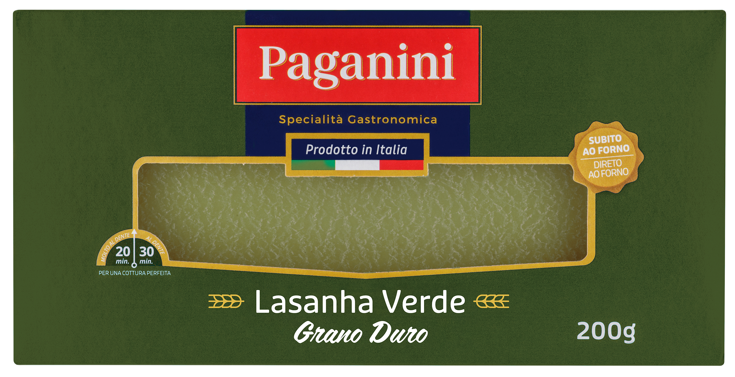 Paganini lança Lasagna Verde de grano duro