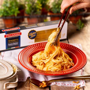 Spaghetti Sem Glúten com molho de queijos